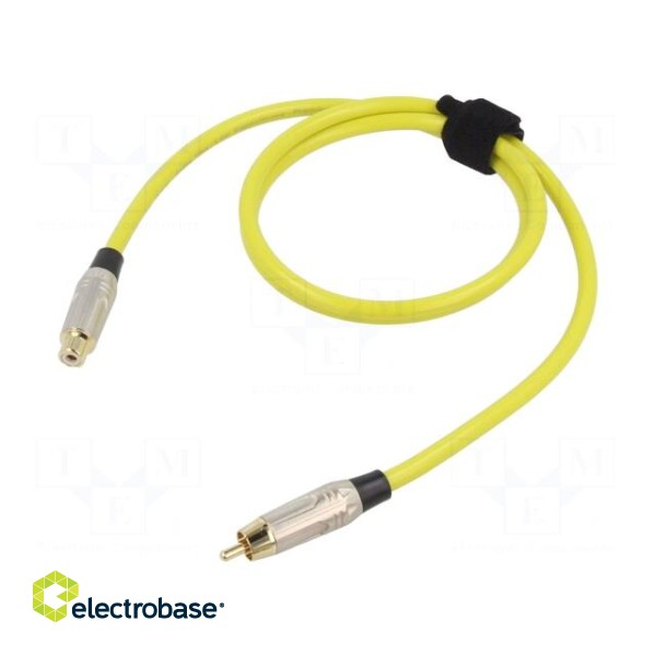 Cable | RCA socket,RCA plug | 1m | Plating: gold-plated | yellow