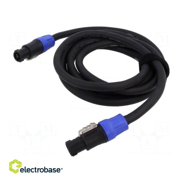 Cable | SpeakON female 4pin,both sides | 3m | black | Øcable: 10.8mm