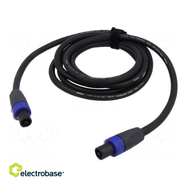 Cable | SpeakON female 4pin,both sides | 3m | black | Øcable: 10.8mm