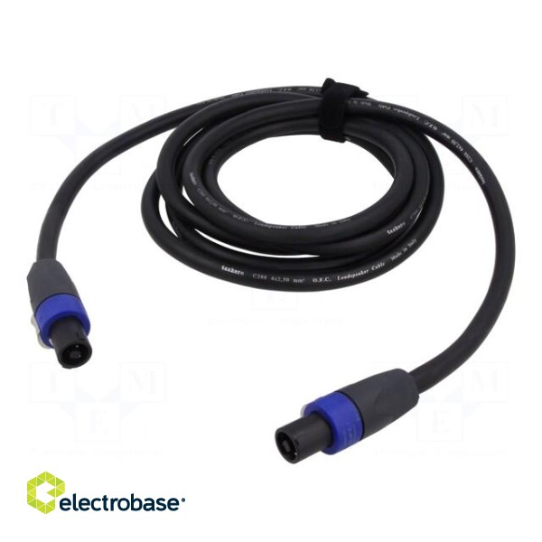 Cable | SpeakON female 4pin,both sides | 3m | black | Øcable: 9mm | PVC