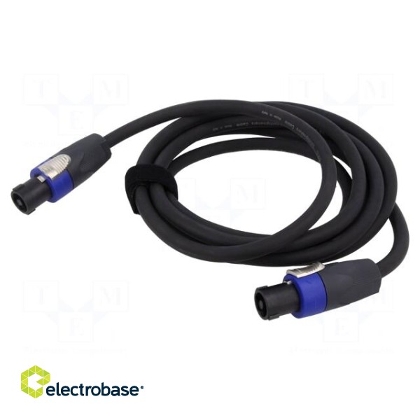 Cable | SpeakON female 4pin,both sides | 3m | black | Øcable: 9mm | PVC