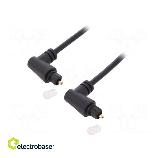 Cable | both sides,Toslink plug angled | 1m | black | Øout: 4mm