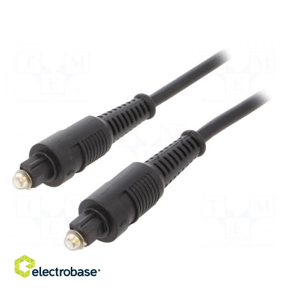 Cable | Toslink plug,both sides | 2m | black | Øcable: 5mm