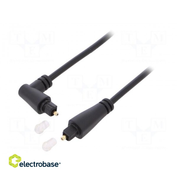 Cable | Toslink plug,Toslink plug angled | 2m | black | Øout: 4mm
