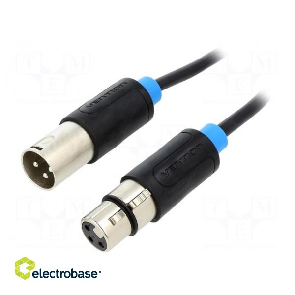 Cable | XLR male 3pin,XLR female 3pin | 1.5m | black | Øcable: 6mm