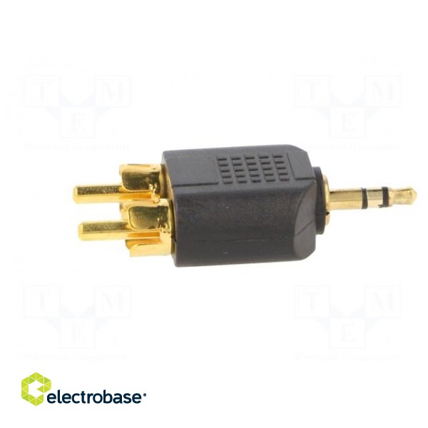 Adapter | Jack 3.5mm 3pin plug,RCA plug x2 | black image 3