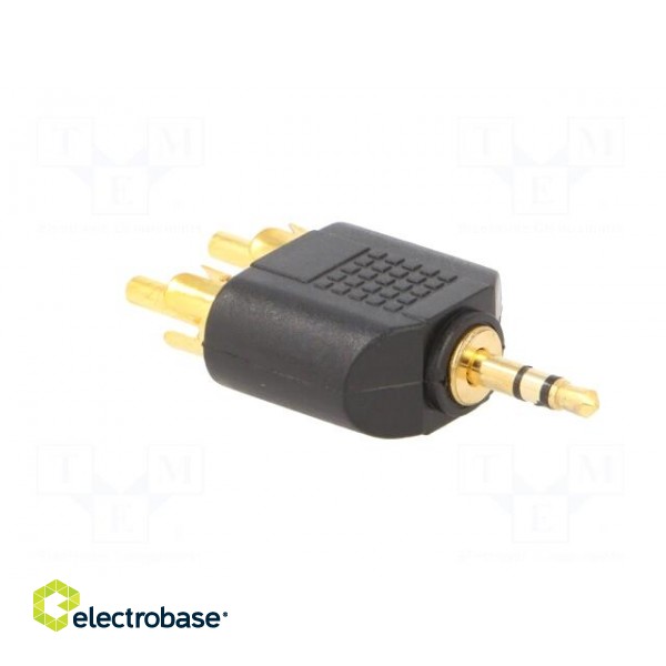 Adapter | Jack 3.5mm 3pin plug,RCA plug x2 | black image 4