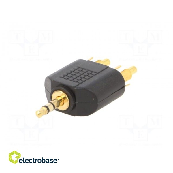 Adapter | Jack 3.5mm 3pin plug,RCA plug x2 | black image 6