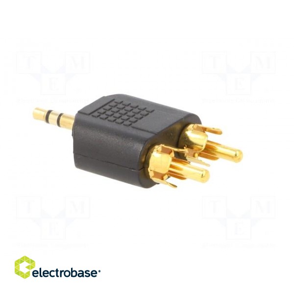 Adapter | Jack 3.5mm 3pin plug,RCA plug x2 | black image 8