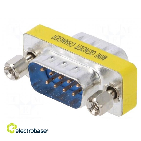 Adapter | D-Sub 9pin plug,both sides | Plating: nickel plated image 1