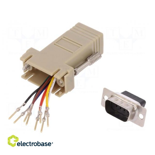 Adapter | D-Sub 9pin plug,RJ45 socket image 1