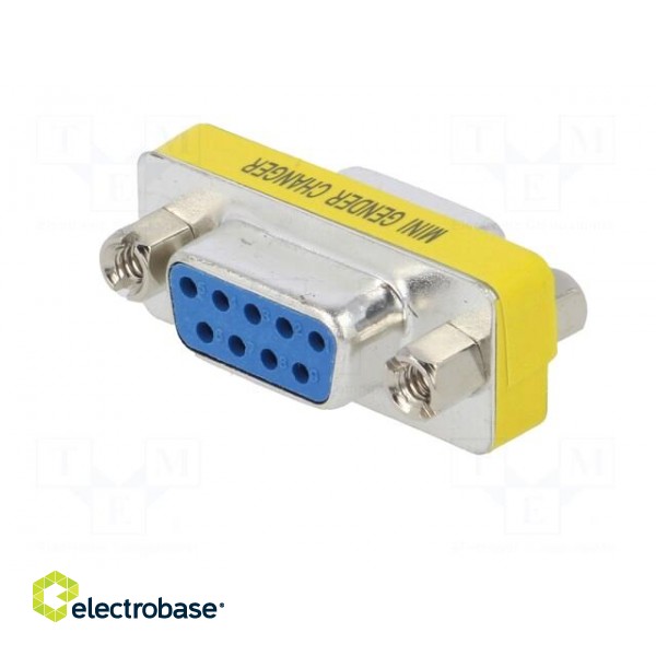 Adapter | D-Sub 9pin socket,both sides | Plating: nickel plated image 2
