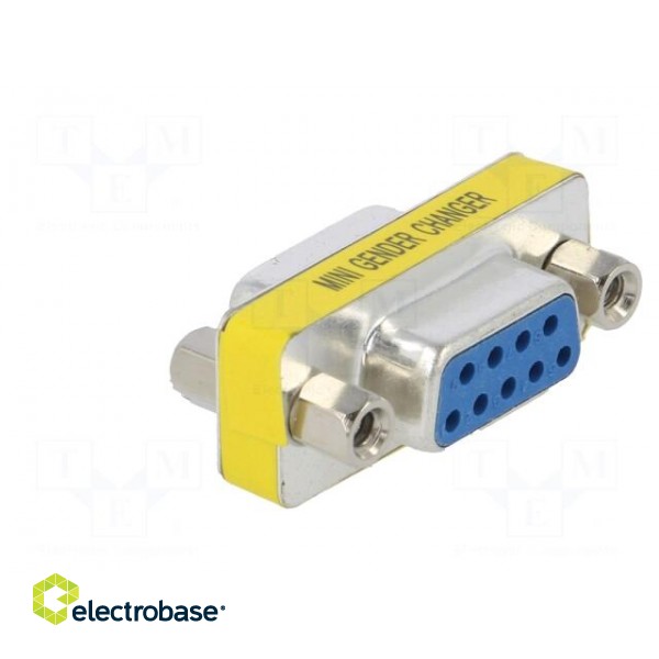 Adapter | D-Sub 9pin socket,both sides | Plating: nickel plated image 4