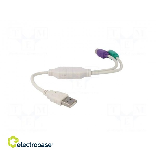 Adapter USB-PS2 | PS/2 socket x2,USB A plug image 2