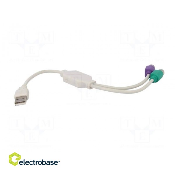 Adapter USB-PS2 | PS/2 socket x2,USB A plug image 3