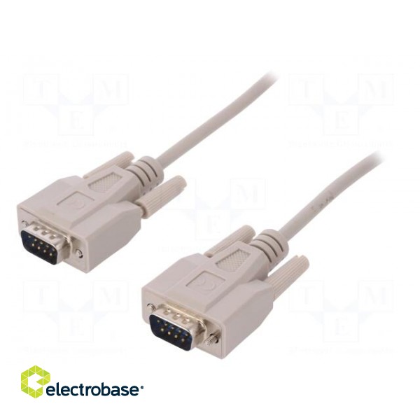 Cable | D-Sub 9pin plug,both sides | 3m | beige | connection 1: 1
