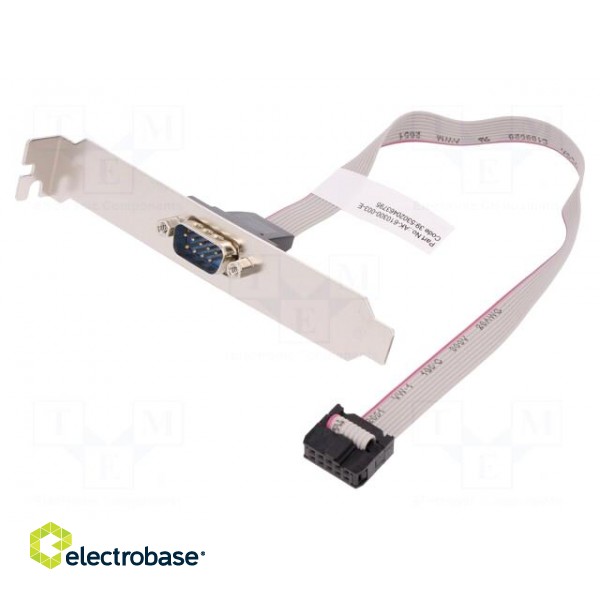 Cable | D-Sub 9pin plug,IDC socket 2x5pin | 250mm | beige | Core: Cu