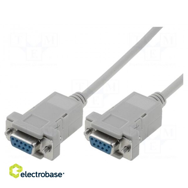 Cable | D-Sub 9pin socket,both sides | 3m | grey
