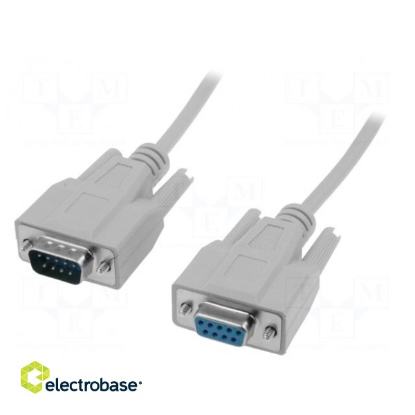 Cable | D-Sub 9pin socket,D-Sub 9pin plug | 2m | grey | shielded