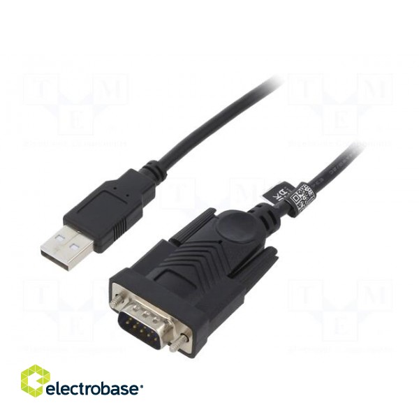 USB to RS232 converter | D-Sub 9pin male,USB A plug | 1.5m | black