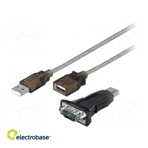 USB to RS232 converter | USB A plug,D-Sub 9pin male | 1.5m