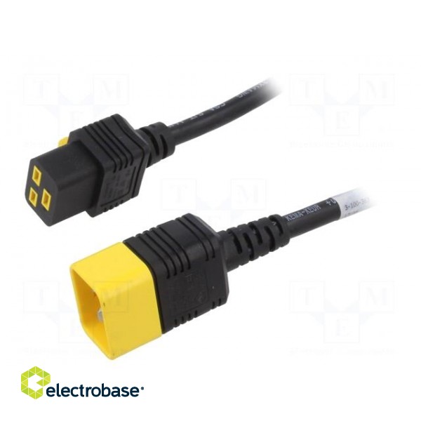 Cable | 3x1.5mm2 | 3x14AWG | IEC C19 female,IEC C20 male | PVC | 3m