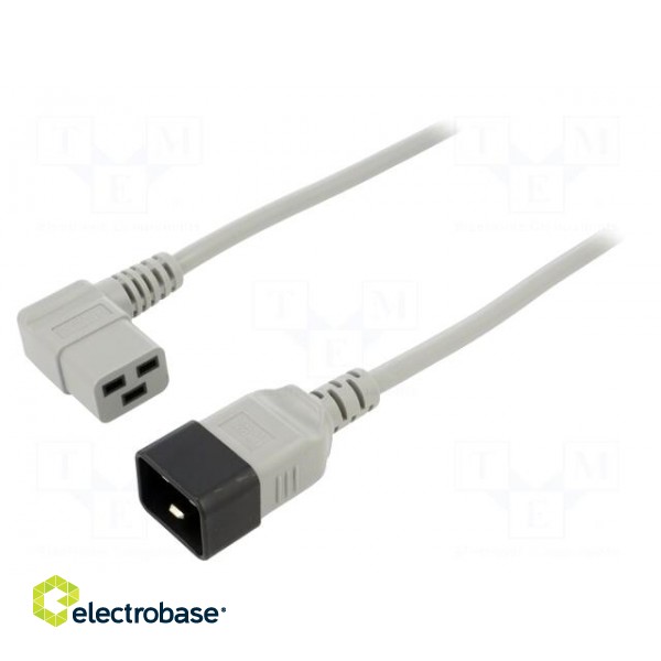 Cable | 3x1.5mm2 | IEC C19 female angled,IEC C20 male | PVC | 3m