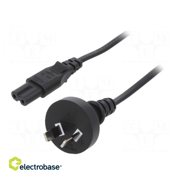 Cable | 2x0.75mm2 | AS/NZS 3112 (I) plug,IEC C7 female | PVC | 1m