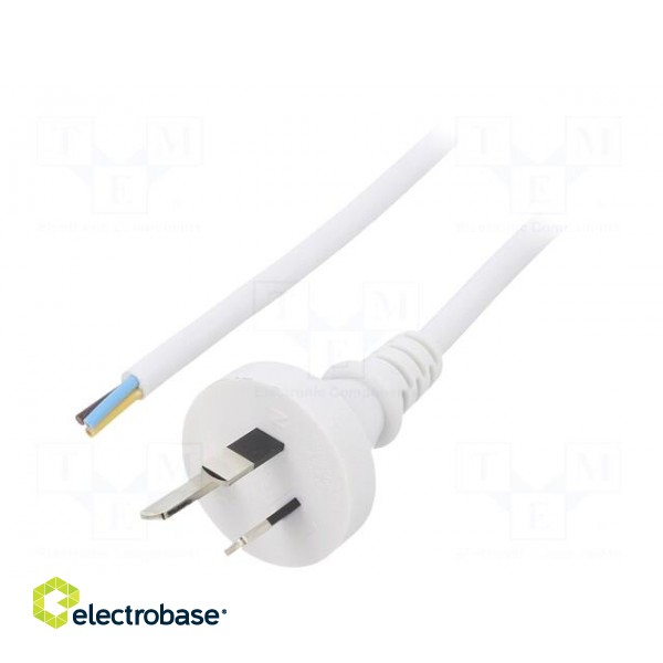 Cable | 3x1mm2 | AS/NZS 3112 (I) plug,wires | PVC | 5m | white | 10A