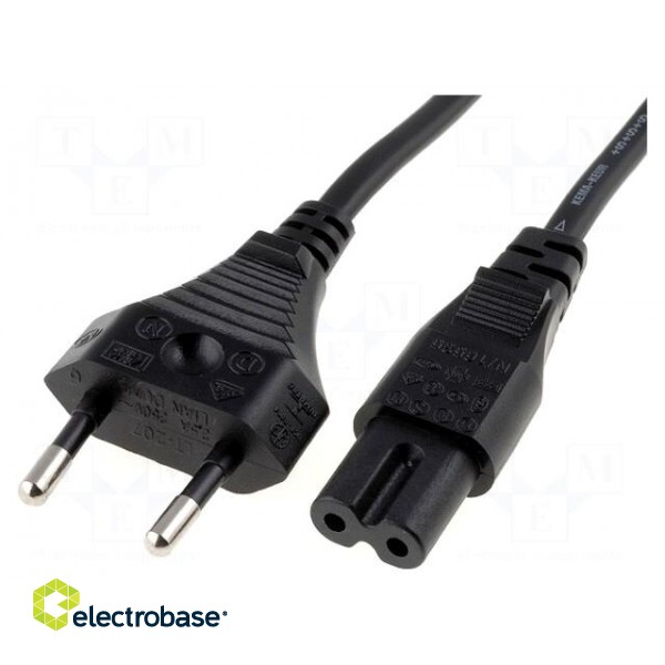 Cable | 2x0.75mm2 | CEE 7/16 (C) plug,IEC C7 female | PVC | 0.5m
