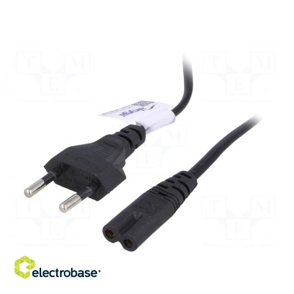 Cable | 2x0.5mm2 | CEE 7/16 (C) plug,IEC C7 female | PVC | 0.5m | 2.5A