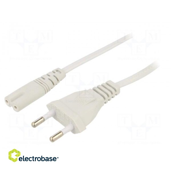 Cable | 2x0.5mm2 | CEE 7/16 (C) plug,IEC C7 female | PVC | 3m | black
