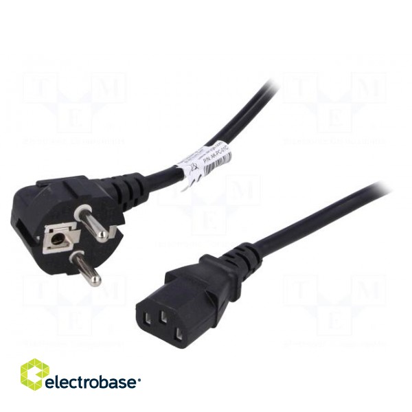 Cable | CEE 7/7 (E/F) plug angled,IEC C13 female | 1.5m | black