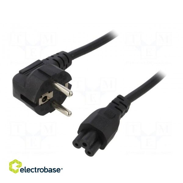 Cable | 3x0.5mm2 | CEE 7/7 (E/F) plug angled,IEC C5 female | PVC