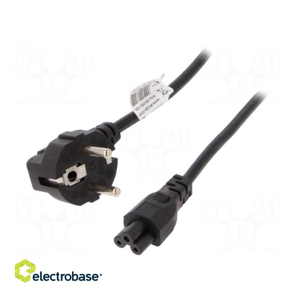 Cable | 3x0.5mm2 | CEE 7/7 (E/F) plug angled,IEC C5 female | PVC