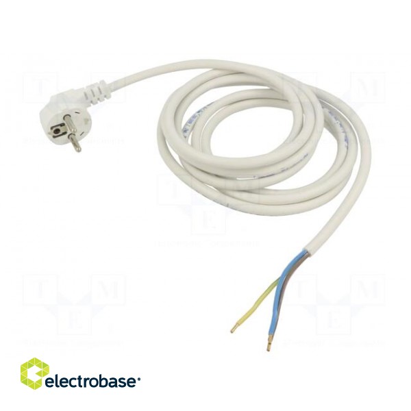 Cable | 3x0.75mm2 | CEE 7/7 (E/F) plug angled,wires | PVC | 1.5m