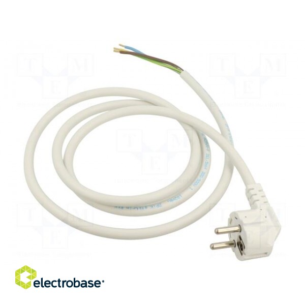 Cable | 3x1.5mm2 | CEE 7/7 (E/F) plug angled,wires | PVC | 1.5m | 16A