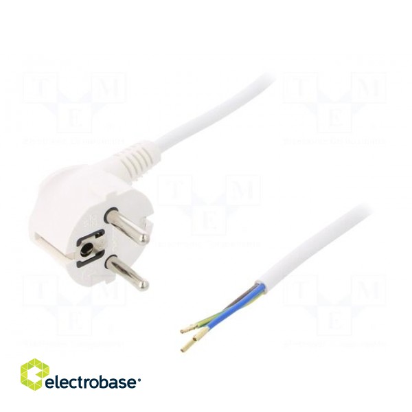 Cable | 3x0.75mm2 | CEE 7/7 (E/F) plug angled,wires,SCHUKO plug