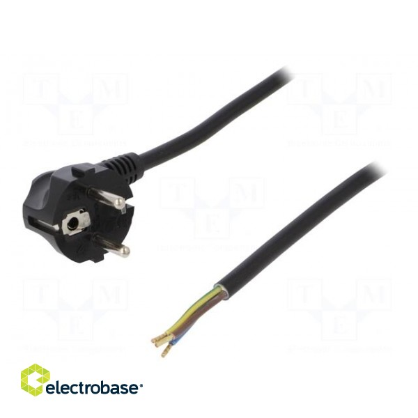 Cable | 3x1.5mm2 | CEE 7/7 (E/F) plug angled,wires,SCHUKO plug