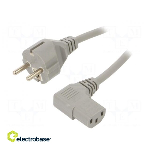 Cable | 3x1mm2 | CEE 7/7 (E/F) plug,IEC C13 female 90° | PVC | 3m