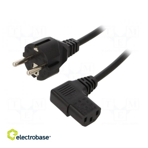 Cable | 3x0.75mm2 | CEE 7/7 (E/F) plug,IEC C13 female 90° | PVC