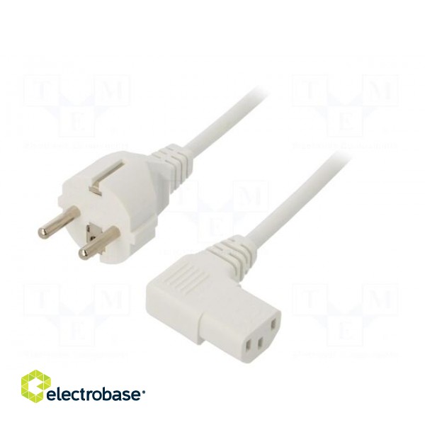 Cable | 3x1mm2 | CEE 7/7 (E/F) plug,IEC C13 female 90° | PVC | 3m
