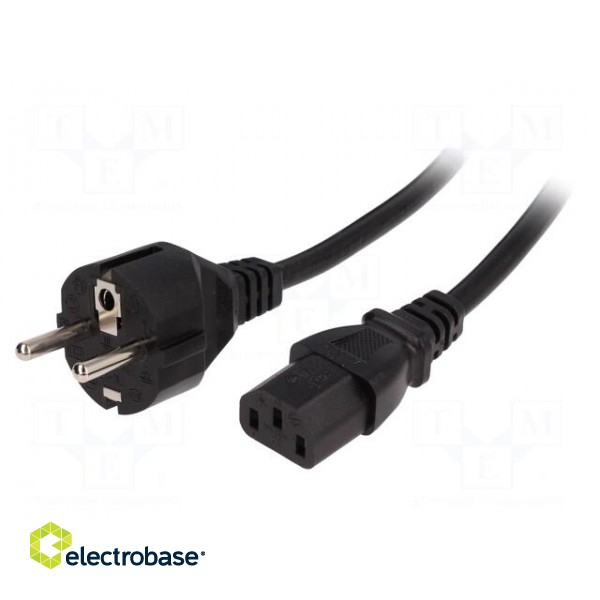 Cable | 3x1mm2 | CEE 7/7 (E/F) plug,IEC C13 female | PVC | 1.5m | 16A