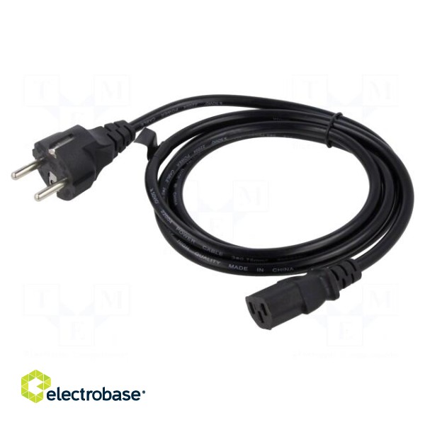 Cable | 3x0.75mm2 | CEE 7/7 (E/F) plug,IEC C13 female | PVC | 3m