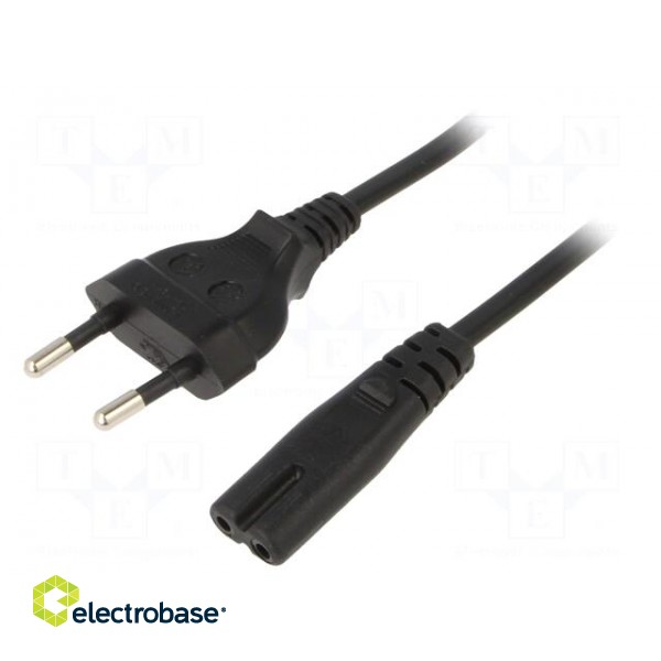 Cable | 2x0.75mm2 | CEE 7/7 (E/F) plug,IEC C7 female | PVC | 1.8m