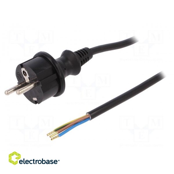 Cable | 3x1mm2 | CEE 7/7 (E/F) plug,wires,SCHUKO plug | PVC | 2m