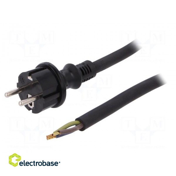 Cable | 3x2.5mm2 | CEE 7/7 (E/F) plug,wires,SCHUKO plug | rubber