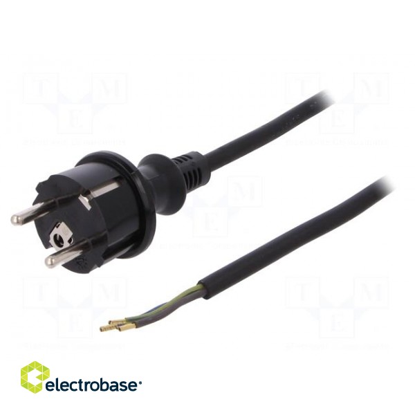 Cable | 3x1mm2 | CEE 7/7 (E/F) plug,wires,SCHUKO plug | rubber