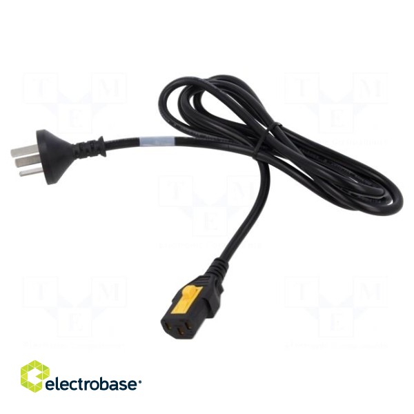 Cable | 3x1mm2 | GB 2099 plug,IEC C13 female | PVC | 2m | with locking