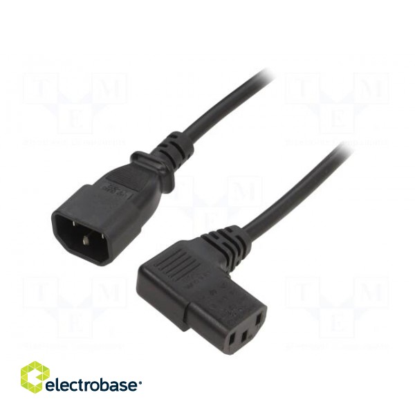 Cable | 3x0.75mm2 | IEC C13 female 90°,IEC C14 male | PVC | 1.8m